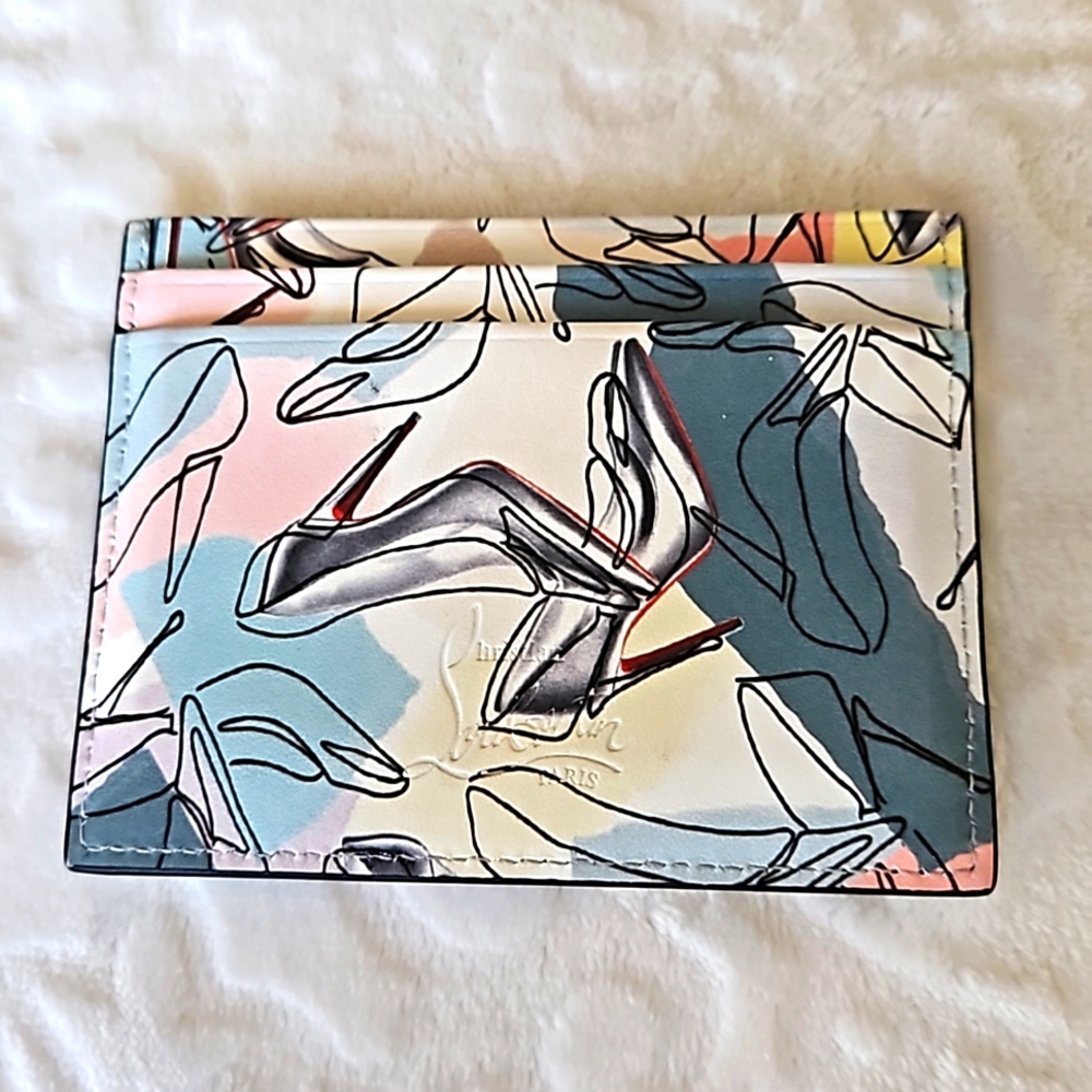 Christian Louboutin Kios Leather Card Case with Care Card